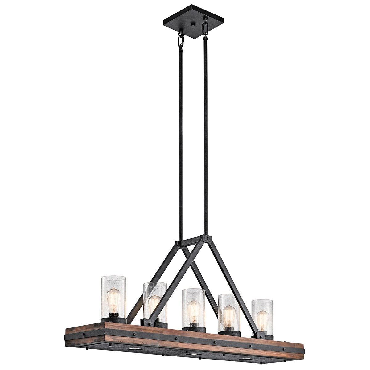 Colerne 8 Light 10.75 inch Auburn Stained Chandelier Linear Ceiling Light, Single